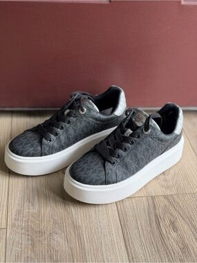 Michael Kors Gray Platform Logo-Print Sneakers